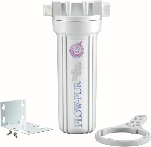 Flow-Pur 10 IN Single Stage System with 5 Micron Carbon Block Filter, Reduce Bad Taste and Odor, Optimize Water Purification, Improve Liquid Quality for Consumption