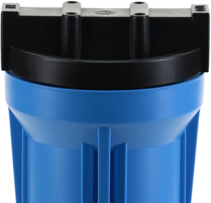 Hydronix HF3-10BLBK12PR Water Filter Housing 10" Blue Body Black Rib Cap RO, Whole House, Hydroponics - 1/2" w/PR