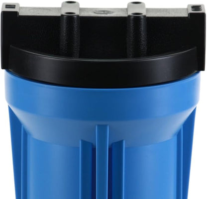 Hydronix HF3-10BLBK12PR Water Filter Housing 10" Blue Body Black Rib Cap RO, Whole House, Hydroponics - 1/2" w/PR