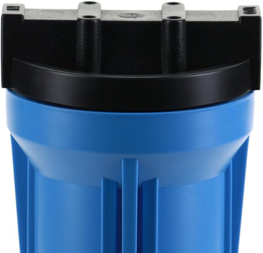 Hydronix HF3-10BLBK12PR Water Filter Housing 10" Blue Body Black Rib Cap RO, Whole House, Hydroponics - 1/2" w/PR
