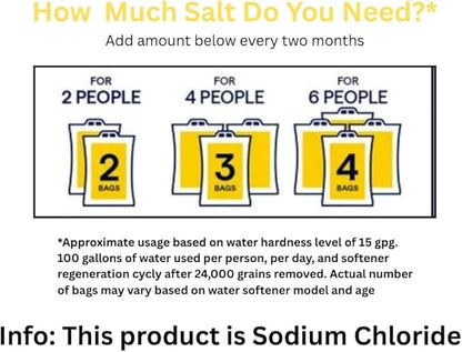 4 Pack Clean and Protect Water Softener Salt Pellets – (40 lb Bags, 160 lbs Total) – Reduces Scale, Softens Hard Water, Appliance Efficiency, Compatible with Water Systems, Sodium Chloride