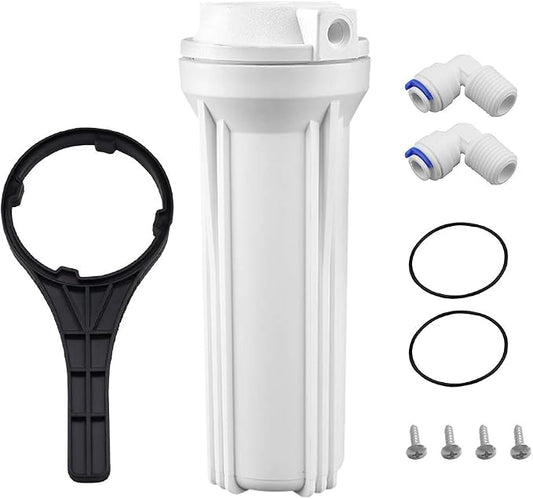 Geekpure 10 Inch Reverse Osmosis Water Filter Housing-1/4" Port | For RO Filtration System, Fit for 2.5" x 10" Filters