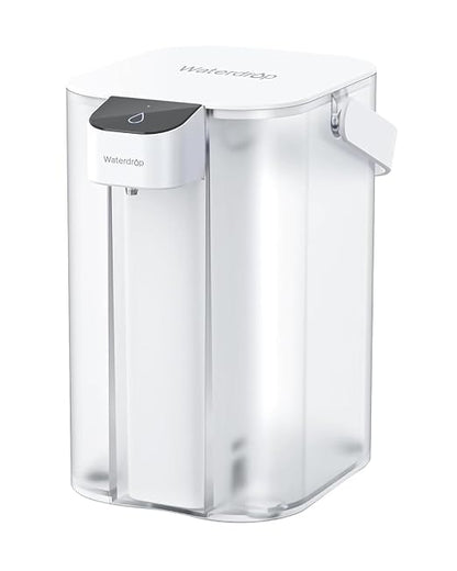 Waterdrop EDC01W Electric Water Filter Pitcher, NSF/ANSI 42, 15-Cup, White | 98% Chloramine Reduction, Rechargeable Water Dispenser, Instant 200-Gallon Countertop Purifier, Reduce PFOA/PFOS, Lead