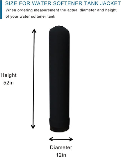 12x52 Water Softener Jacket, Neoprene Water Softener Tank Jacket to Prevent Sweating, Water Softener Insulation Jacket Outdoor Insulated, Water Softener Cover (12 * 52inch,Black)