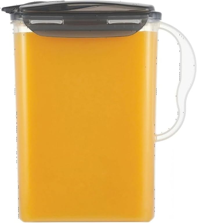 LocknLock Aqua Fridge Door Water Jug | Clear Pitcher | BPA Free Plastic Pitcher with Lid | 3 Quart Pitcher with Lid for Water, Juice, Tea & More Beverages, Gray