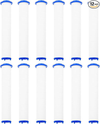 uxcell 12 Pcs Shower Head Filter 4.7 Inch PP Cotton Filter Cartridge Replacement High-Pressure Handheld Fan Shower Jet Sets