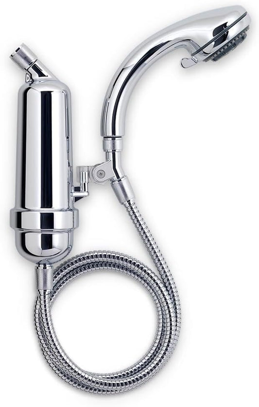 WaterChef Premium Shower Filter System SF-7C-ECO – 1.8 GPM Water-Saving (Chrome) – Deluxe Adjustable Wand, Advanced Filtration, NSF/ANSI Certified, 10,000 Gal.