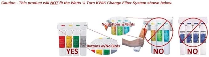 Watts Premier RO 4-Pack Filter Kit for 4 Stage Pure Plus/Zero Plus Reverse Osmosis System, Push Button Water Filter Replacement, Sediment, Carbon Pre- & Post, and Membrane Variants Included