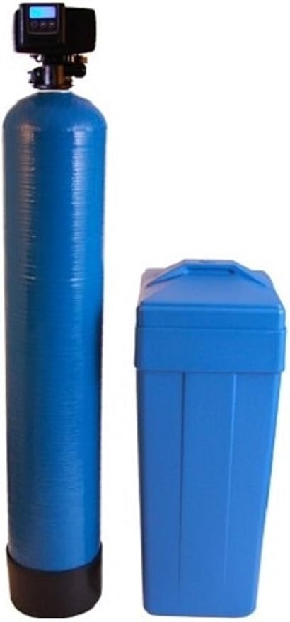 Fleck 5600 SXT Meter Demand Water Softener Grain Capacity 10% Commercial Grade Cation Resin (48,000, Blue)