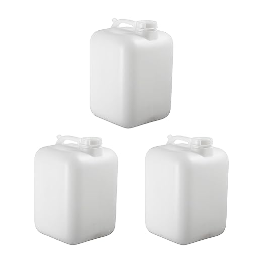 FastRack 5 Gallon Hedpak Jug with Screw Cap | 3-Pack BPA-Free Food-Grade HDPE Water Container, Leak-Resistant White | For Brewing, Fermentation & Emergency Water Storage