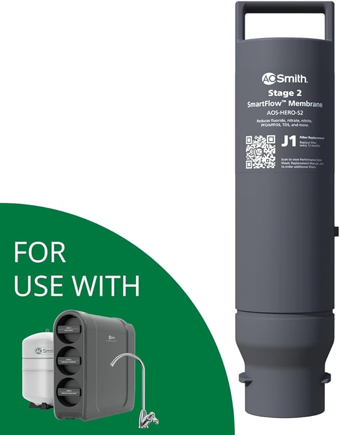 AO Smith Reverse Osmosis Water Filter Membrane Replacement - Replacement for AOS-HERO RO Filtration Systems - Filters to Reduce Chlorine & Other Contaminants from Drinking Water - AOS-HERO-S2