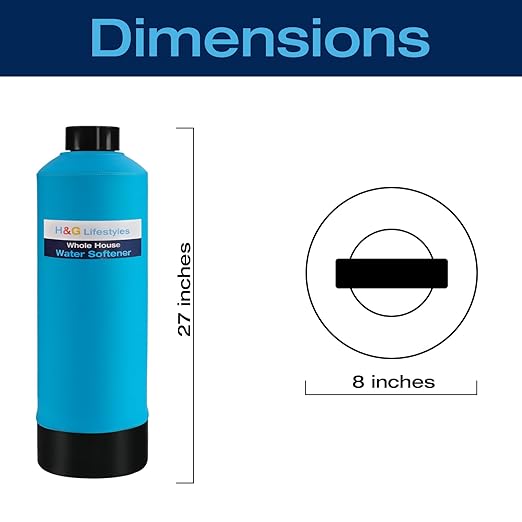 H&G Lifestyles Whole House Water Softener 32,000 Grains Water Filter System,Remove Calcium Magnesium Heavy Metal Odor, Improve Water Taste, Whole House Water Filtration