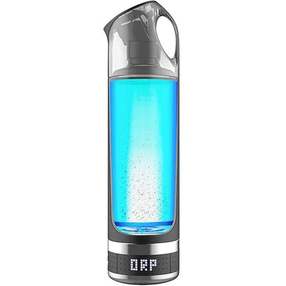 Hydrogen Water Bottles, Portable Hydrogen Water Bottle, Portable 500ml Hydrogen Rich Water Bottle Alkaline Generator LED Healthy Cup USB Rechargeable Anti Aging Hydrogen Rich Bottle(Grey)