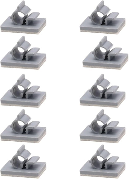 10-Pack Adhesive RO Tubing Holder Clips - for 3/8 Inch Water Filter Tube, Cable Management Mounts for Reverse Osmosis System, Refrigerator, Under Sink Organization (3/8 inch RO Tubing Mounting Clips)