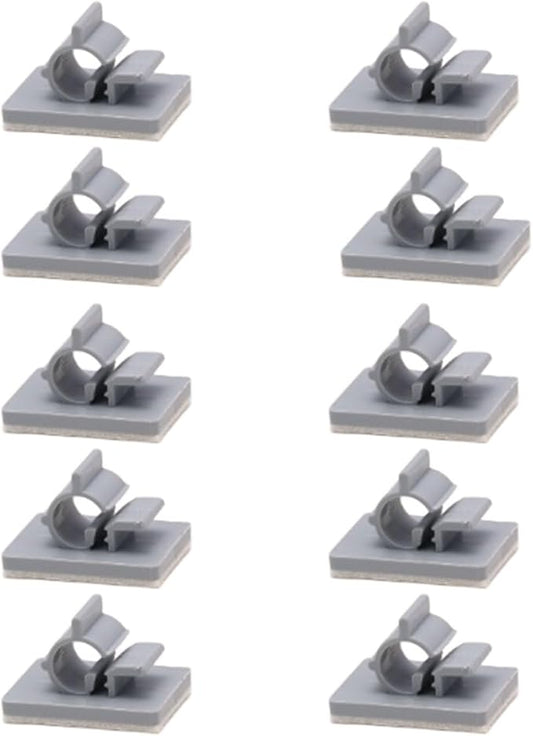 10-Pack Adhesive RO Tubing Holder Clips - for 3/8 Inch Water Filter Tube, Cable Management Mounts for Reverse Osmosis System, Refrigerator, Under Sink Organization (3/8 inch RO Tubing Mounting Clips)