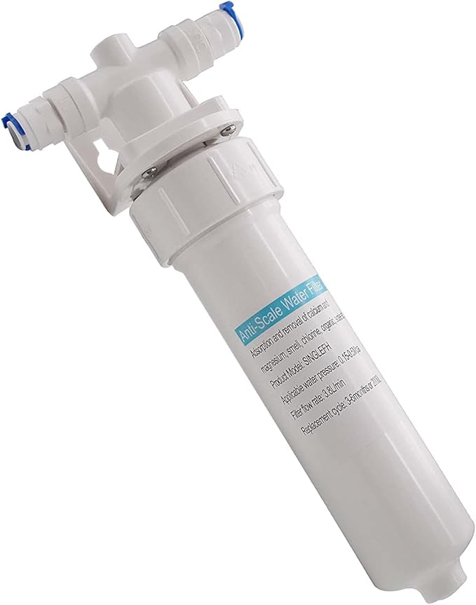 Westbrass AF400 Under Sink In-line Filter Unit and Cartridge for Instant Hot or Pure Water Dispenser faucets, White