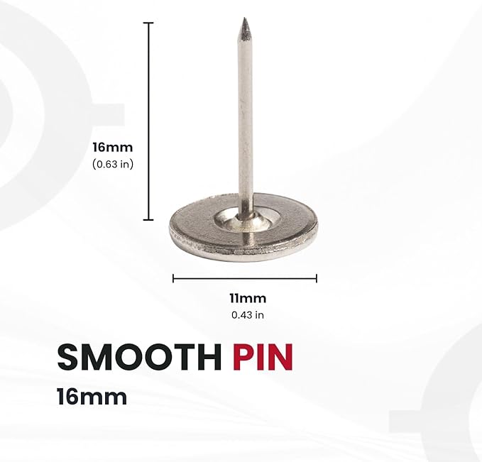 16MM Smooth Flathead Pins for Retail Security Tags EAS Loss Prevention – 1000 Count – Checkpoint Security Compatible for Theft Prevention – for Apparel, Accessories, Others by BullsEye Protection