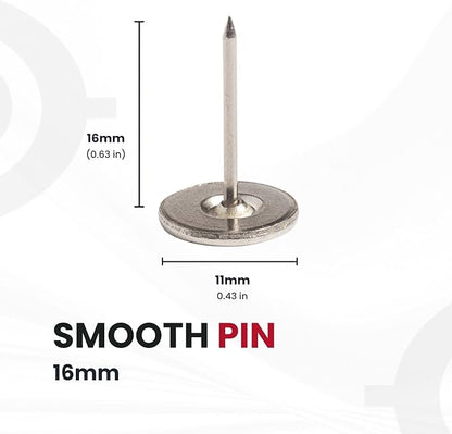 16MM Smooth Flathead Pins for Retail Security Tags EAS Loss Prevention – 1000 Count – Checkpoint Security Compatible for Theft Prevention – for Apparel, Accessories, Others by BullsEye Protection