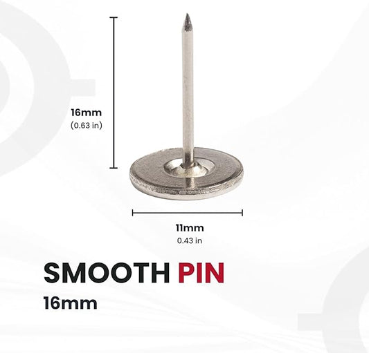 16MM Smooth Flathead Pins for Retail Security Tags EAS Loss Prevention – 1000 Count – Checkpoint Security Compatible for Theft Prevention – for Apparel, Accessories, Others by BullsEye Protection