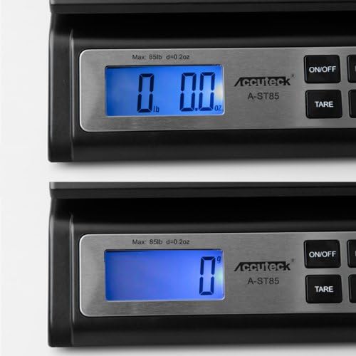 Accuteck A-ST85LB Heavy Duty Postal Shipping Scale with Extra Large Display, Batteries and AC Adapter