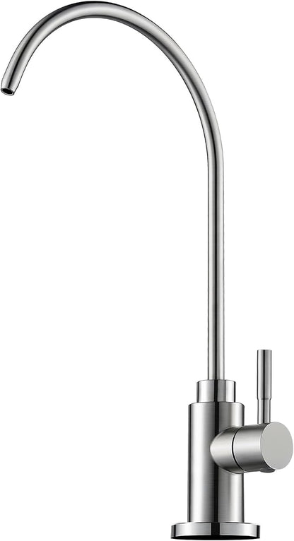 Reverse Osmosis Faucet Fits Most RO Units or Water Filtration System, Non-Air Gap Stainless Steel Drinking Water Faucet for Bar, Kitchen Sink, RV (DM001 BN)