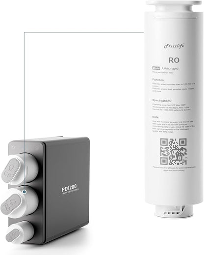 Frizzlife ASR612-1200G Replacement RO Filter Cartridge For PD1200 Reverse Osmosis System(2nd Stage)