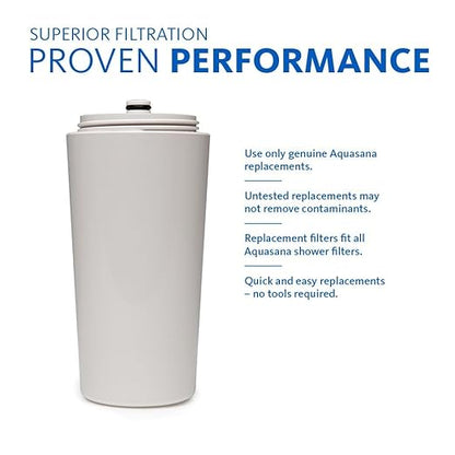 Aquasana Shower Filter | Dermatologist-recommended for softer, healthier skin & hair | Proven to reduce 90% of chlorine for 6 months | High pressure | Includes shower head | AQ-4100