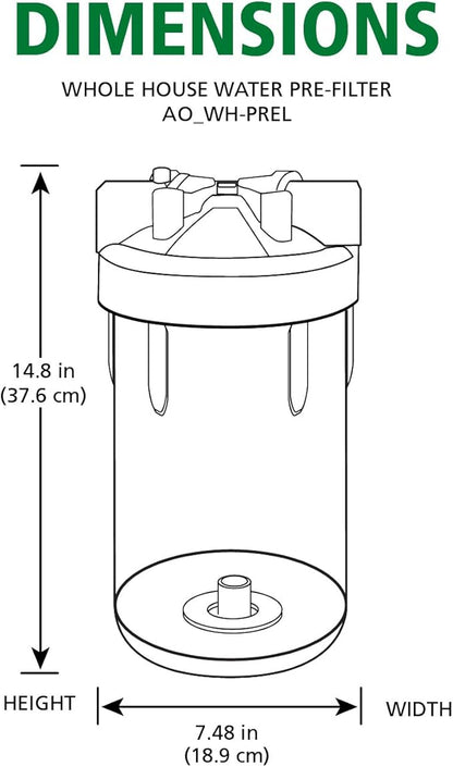 A. O. Smith Single-Stage Whole House Water Filter with Filter Replacement Timer for Sediment Reduction - Large Capacity - DIY Installation - Easy Filter Replacements