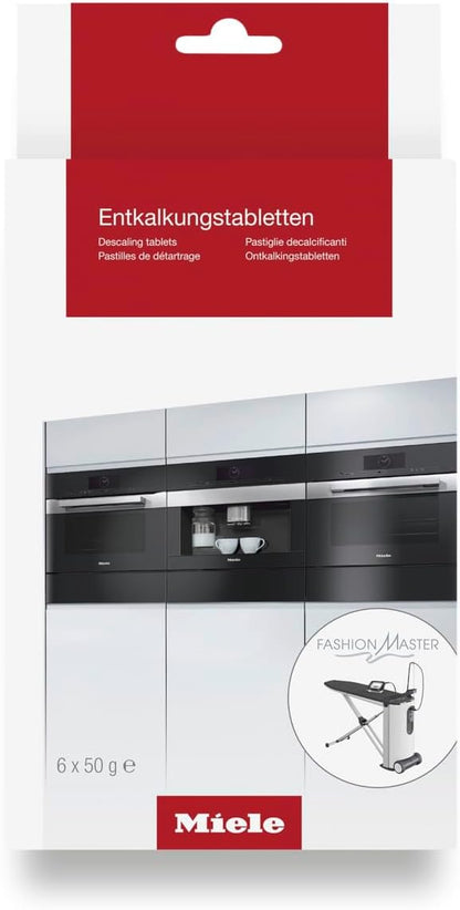Miele Original Descaling Tablets with Moisture Plus, for Coffee Machines, Steam Ovens, FashionMaster, and Ovens/Ranges with Moisture Plus, Pack of 6