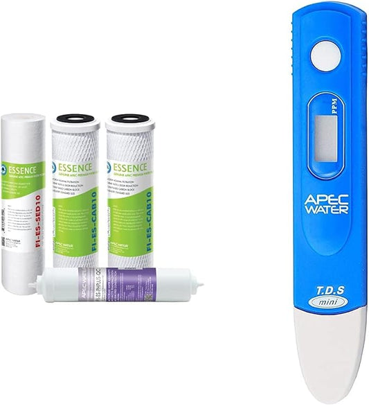 High Capacity Filter Set for Alkaline Reverse Osmosis System (ROES-PH75) and Pocket-Size TDS Water Quality Meter