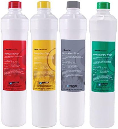 Watts Premier WP531160 RO Pure Plus Reverse Osmosis Water Filter Replacement Kit (4 Pack) and APEC Water Systems Tank-4 4 Gallon Residential Pre-Pressurized Reverse Osmosis Water Storage Tank