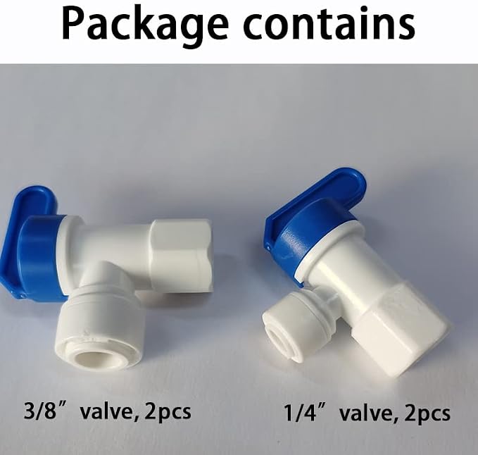 Malida Tank Ball Valve 1/4" FPT by 1/4",3/8" OD Tubing quick connector for RO Water Reverse Osmosis Filter system set of 4