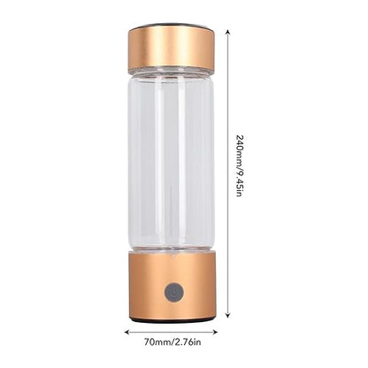 410ml Hydrogen Water Bottle with Nasal Inhalation Hose, 1200?1400PPB Portable Rechargeable Hydrogen Water Ionizer Machine, Hydrogen Rich Water Glass Health Cup for Home Travel