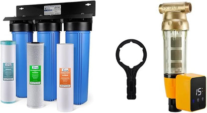 iSpring Whole House Water Filter System + Spin Down Sediment Water Filter