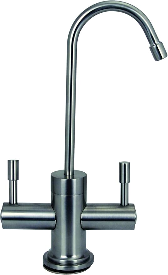 Westbrass DT1F2051-20 Contemporary 10 in. Hot and Cold Faucet with HotMaster DigiHot Digital Tank System Water Dispenser, Stainless Steel