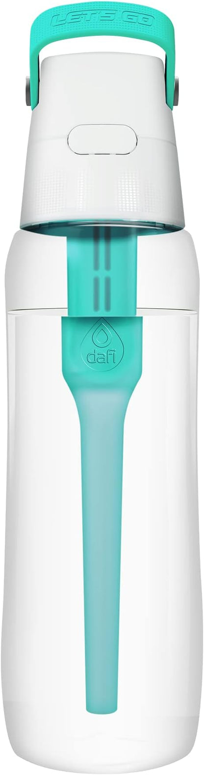 Dafi Filtered Water Bottle with Straw 24 oz - Sports Water Bottle Reusable with Carbon Filter for Travel, Gym, Daily Use - Leakproof, BPA-Free with Hypoallergenic Mouthpiece & Carrying Handle - Blue