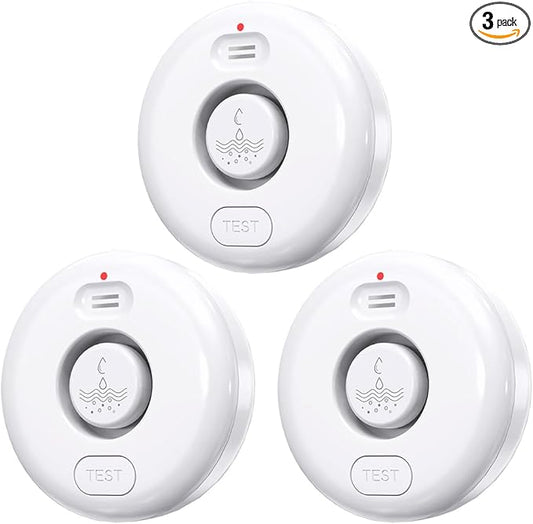 3 Pcs WD71 Water Leak Alarm Detector, 120dB Loud Alert Water Sensor, Can Use WiFi Gateway/Hub(Gateway Not Included), Easy Installation for Home, Basement Flood Prevention, Bathroom, Sink, Laundry
