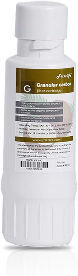 Frizzlife W4004 (#9936) Replacement Filter Cartridge (G) - Post Carbon Block Filter - 4th Stage For WA99 RO Filter System