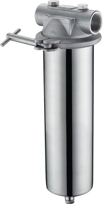 Amwater 304 Stainless Steel Filter Housing for Filter Cartridge, Water Filter Housing for Whole House Water Purification of Stainless Steel 304 (10" C Housing-1 NPT)