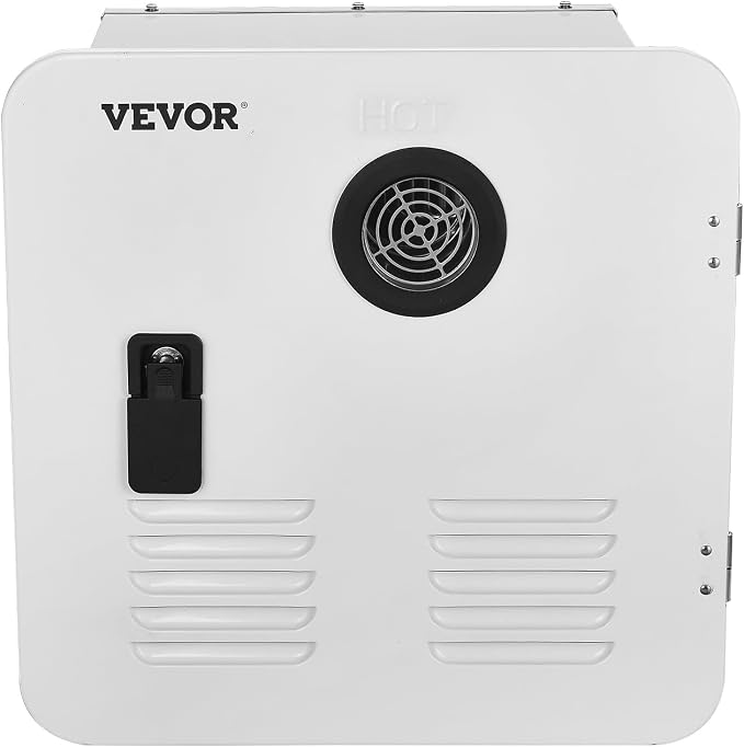 VEVOR RV Tankless Water Heater, 65000 BTU, Instant Shower with 15 x 15 in White Door and Remote Controller, Ideal for RVers' Family Everyday Use