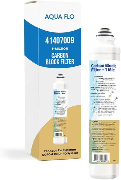 Aqua Flo Carbon Block Filter 1 Micron 41407009 – Quick-Change Replacement for Aqua Flo Platinum QCRO & QCUF 4-Stage Systems – Reduces Chlorine, Taste, Odor – Polishing or Pre-Filter Cartridge