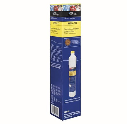 Watts Premier H2O-F17 Pure H2O GAC Carbon Filter Replacement for H2O-DWGC100, H2O-DWGC101, H2O-DWRO300 Under Counter Water Filtration Systems, Push Button Design