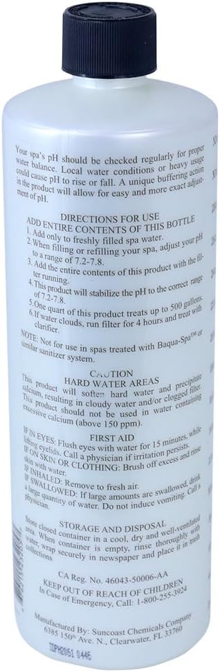 SpaChoice 1-Quart 2-Pack Premium Control The pH, pH Balance for Hot Tub, Made in USA