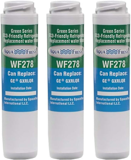 Aqua Fresh WF278 Replacement Refrigerator Water Filter for GE GXRLQR GXILQR, Smartwater GXRLQR, GXSTQR, GE FQK1K, GX1S50, 46-9914, AP3418061 (3 Pack)