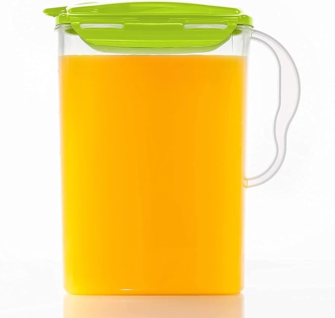 LocknLock Aqua Fridge Door Water Jug | Clear Pitcher | BPA Free Plastic Pitcher with Lid | 3 Quart Pitcher with Lid for Water, Juice, Tea & More Beverages, Green