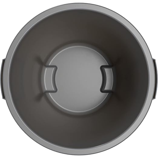 SPARTA Bronco Waste Container Trash Container, Round Trash Bin for Disposal, 10 Gallons, Gray, (Pack of 6)