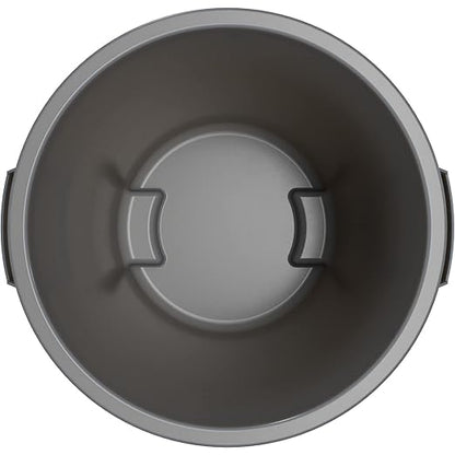 SPARTA Bronco Waste Container Trash Container, Round Trash Bin for Disposal, 10 Gallons, Gray, (Pack of 6)