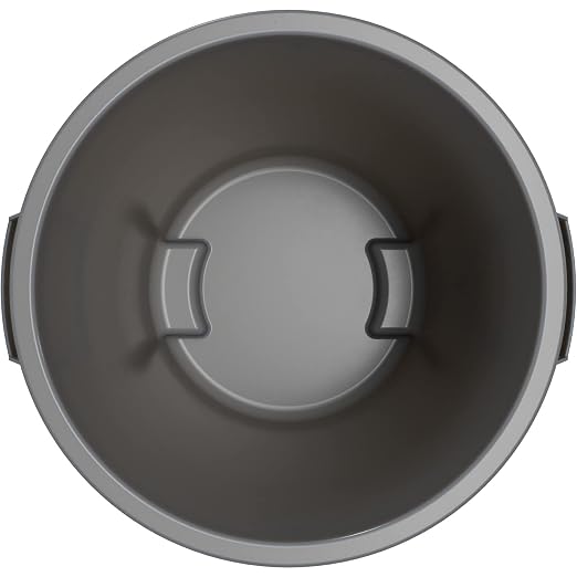 SPARTA Bronco Waste Container Trash Container, Round Trash Bin for Disposal, 10 Gallons, Gray