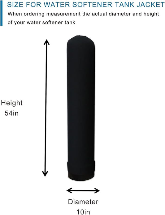 10x54 Water Softener Jacket, Neoprene Water Softener Tank Jacket to Prevent Sweating, Water Softener Insulation Jacket Outdoor Insulated, Water Softener Cover (10 * 54inch,Black)