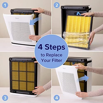 LEVOIT Genuine Vital 100S-P Air Purifier Pet Allergy Replacement Filter, Supports HEPA Sleep Mode, High-Efficiency Activated Carbon for Removal of Pet Dander, Smoke, Vital 100S-RF-PA , 1 Pack, Yellow